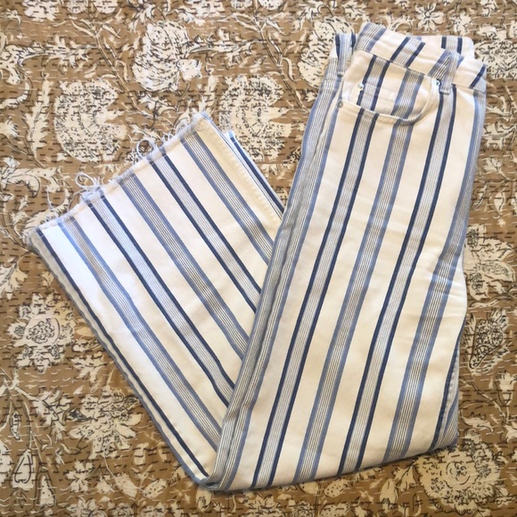 Striped Wide Leg Cropped Pant - Picture 1 of 4